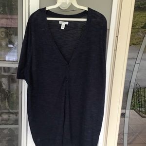 Craft and borrow woman’s 1X button up blouse sweater top Navy NWOT